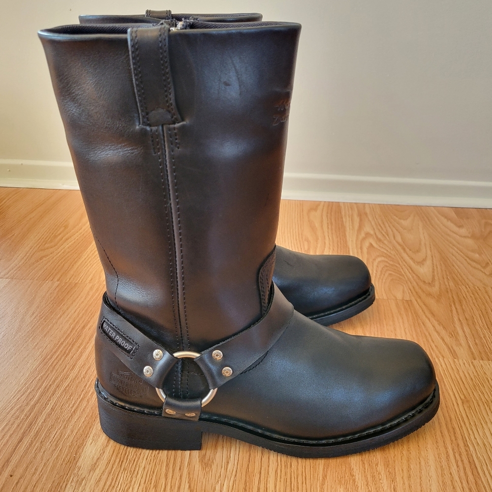 Harley-Davidson Men's Hustin Waterproof Harness Moto Biker Boots  Black Size 10. - Picture 7 of 16